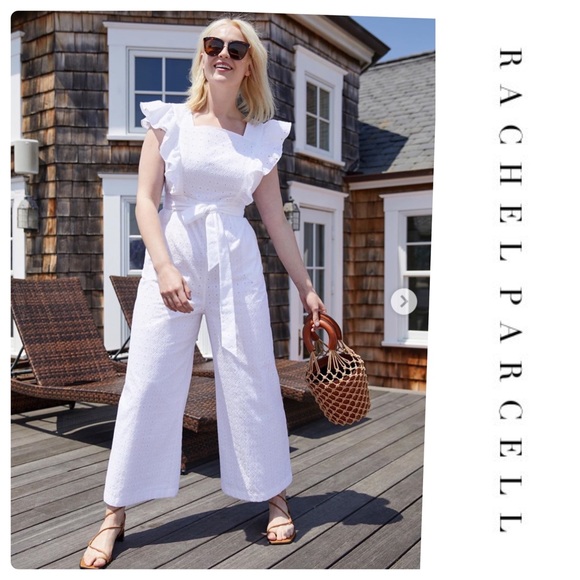 Rachel Parcell Pants - Rachel Parcell RUFFLE SLEEVE LACE JUMPSUIT
